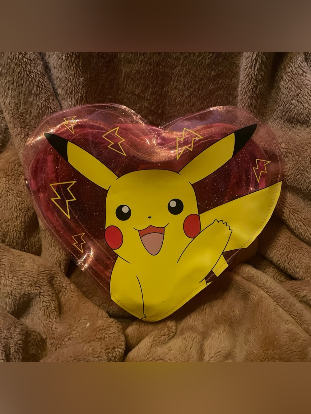 Pokemon Pikachu 10.5 Heart-Shaped Clear Pink Backpack NWT
